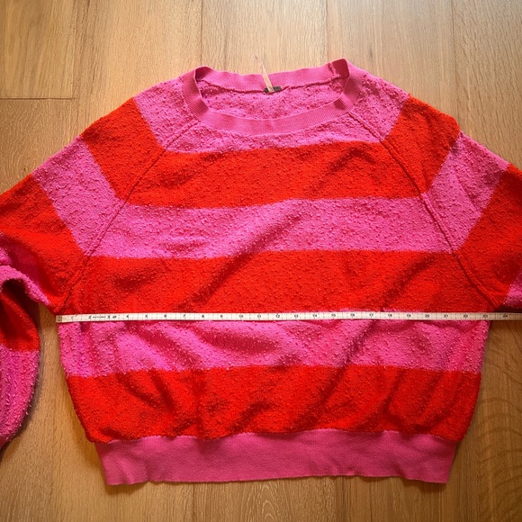 Free People Bold Pink and Red Striped Sweater - Picture 7 of 8